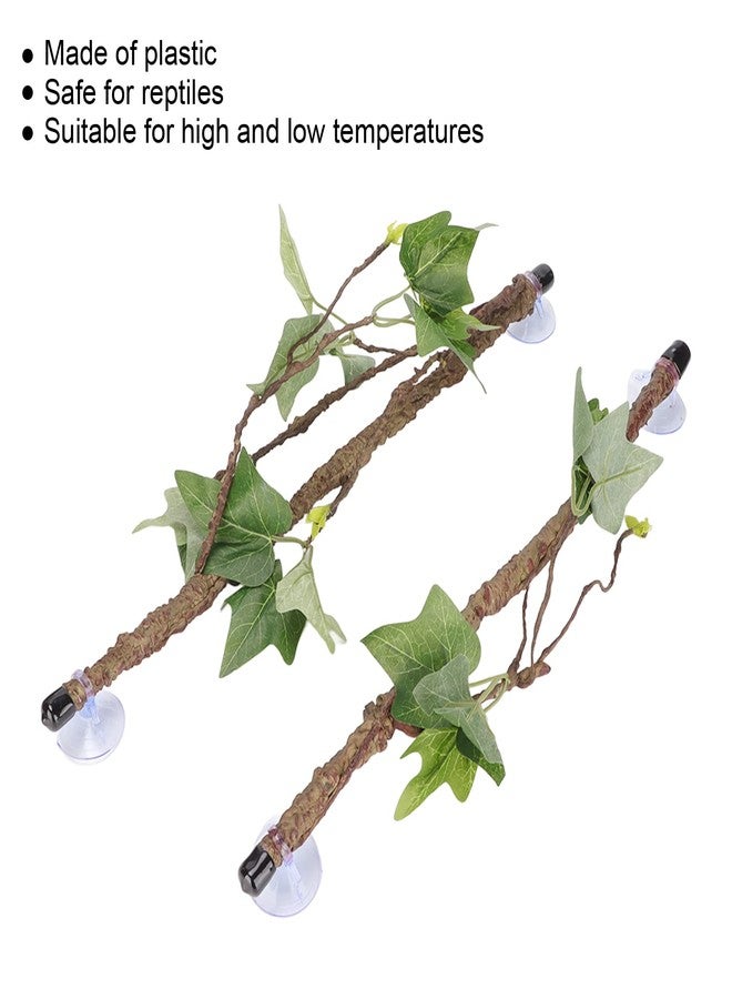 Mrisata Reptile Corner Branch,Climbing Terrarium Plant Decor Terrarium Plant Ornament with Suction Cup for Snake Lizard Bearded Dragons Gecko Climbing, Reptile Terrarium Climb Corner - Image 5