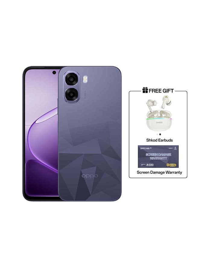 OPPO A6t 5G Dual SIM Crystal Violet 6GB RAM 256GB 5G LTE With Gift SHKOD AirLits5 Pro and Virtual Damage Warranty Card – Middle East Version - Image 1