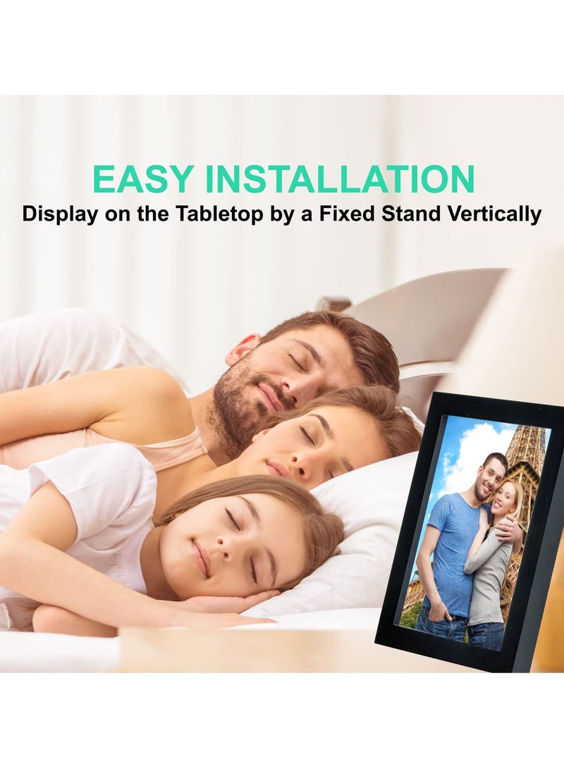 NIBEMINENT SYOSI 2Pcs 5x7 Inch Wooden Picture Frame, Natural Wood Frame with Acrylic Plexiglass for Displaying Picture, Tabletop and Wall Mounting Display (Black) - Image 2