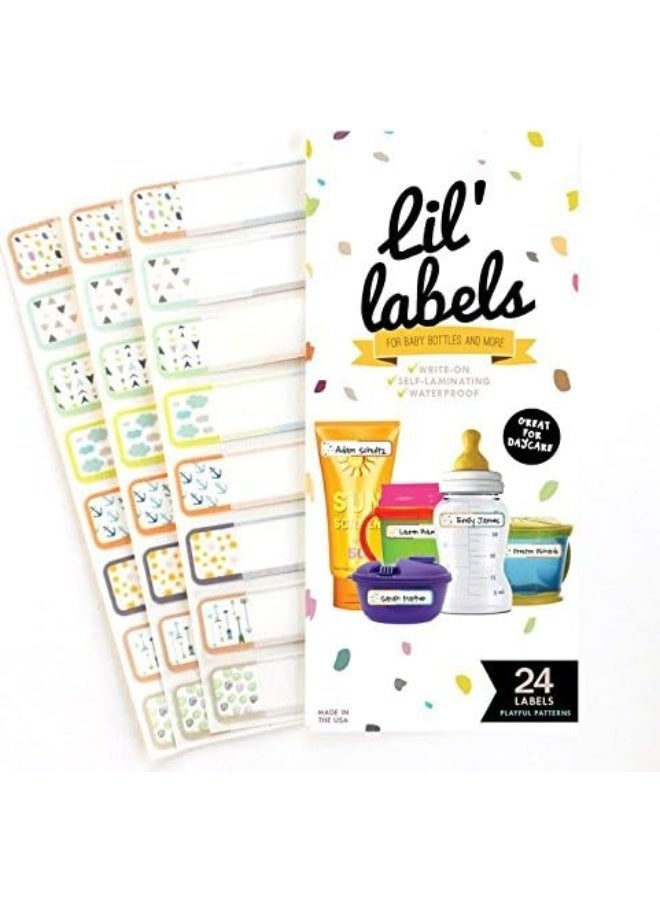 Lil' Labels Bottle Write-On, Waterproof Self-Laminating for Baby Bottles for Daycare, Dishwasher-Safe (Variety Set of 3) - Image 3