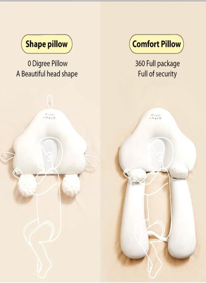 Generic Babys Head Shaping Pillow Flat Head Pillow with Adjustable Height Blue  - Image 3