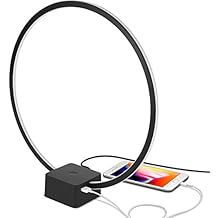 Brightech Circle - LED Modern Bedroom Nightstand Lamp - Super Bright Bedside Table Reading Light, Dimmable To Night - Image 1