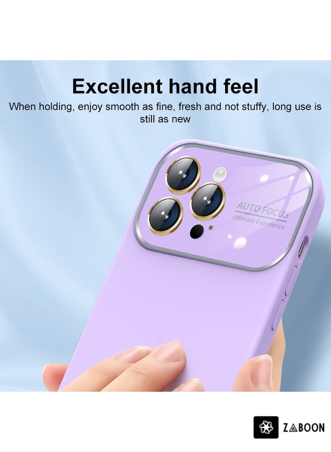 Zaboon حافظة واقية لجهاز iPhone 13 Pro Max من السيليكون السائل مع نافذة زجاجية كبيرة - Image 5