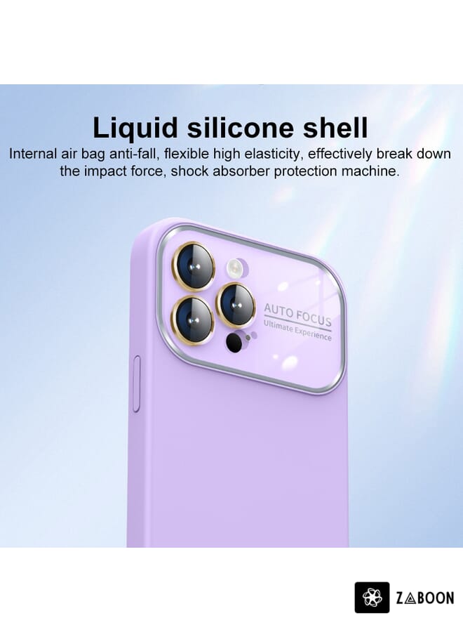 Zaboon حافظة واقية لجهاز iPhone 13 Pro Max من السيليكون السائل مع نافذة زجاجية كبيرة - Image 2