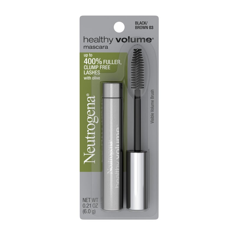 Neutrogena Healthy Volume Lash-Plumping Mascara, Volumizing and Conditioning Mascara with Olive Oil to Build Fuller Lashes, Clump-, Smudge- and Flake-Free, Brown/Black 03, 0.21 oz - Image 1