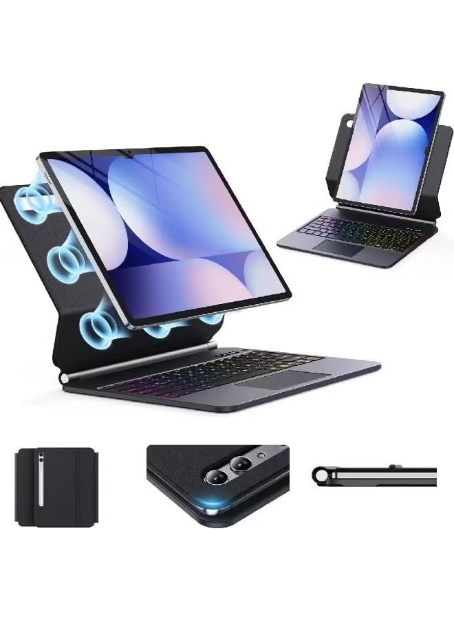 ZOOMEE Keyboard Case for Samsung Galaxy Tab S10+ Plus/S9+ Plus/S9 FE+ Plus/S8+ Plus/S7+ Plus/S7 FE Case with Keyboard 12.4" Magic-Style Magnetic – Floating Cantilever Stand - Multi-Touch Trackpad Keyboard - Image 1