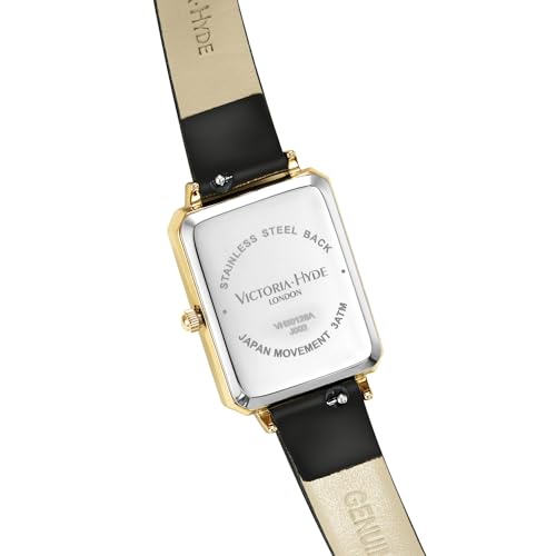 VICTORIA HYDE Black Womens Leather Watch Square Watches for Women - Image 3