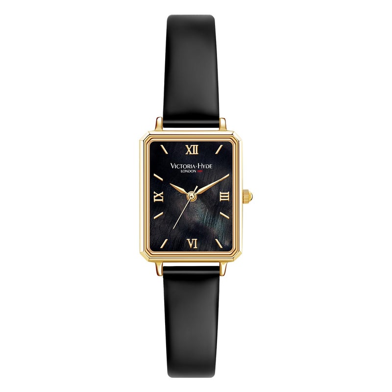 VICTORIA HYDE Black Womens Leather Watch Square Watches for Women - Image 2