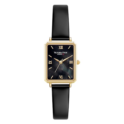 VICTORIA HYDE Black Womens Leather Watch Square Watches for Women - Image 1