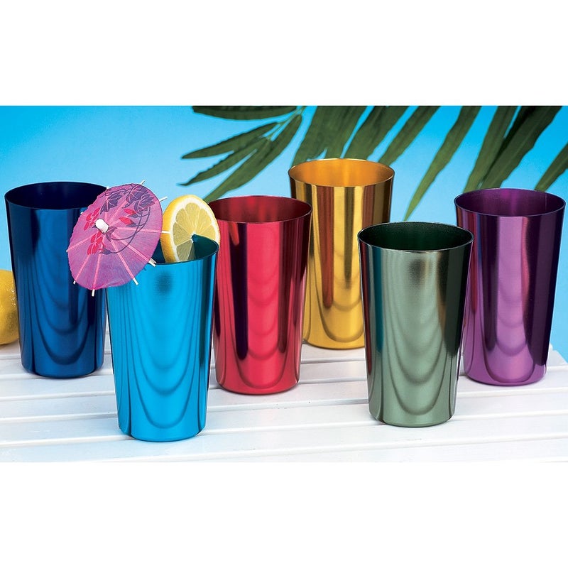MEPERPER ALUMINUM TUMBLERS Retro Jewel Aluminum Colored Tumblers Cups Set of 6, Multicolor, - Image 2