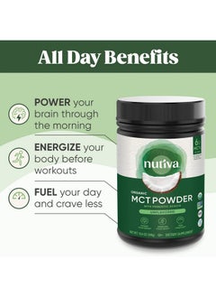 Nutiva Organic Mct Powder With Prebiotic Acacia Fiber Classic 10.6 Oz Usda Organic Nongmo Nonbpa Vegan Glutenfree Keto & Paleo Instant Beverage Or Boost To Coffee & Smoothies  - Image 3