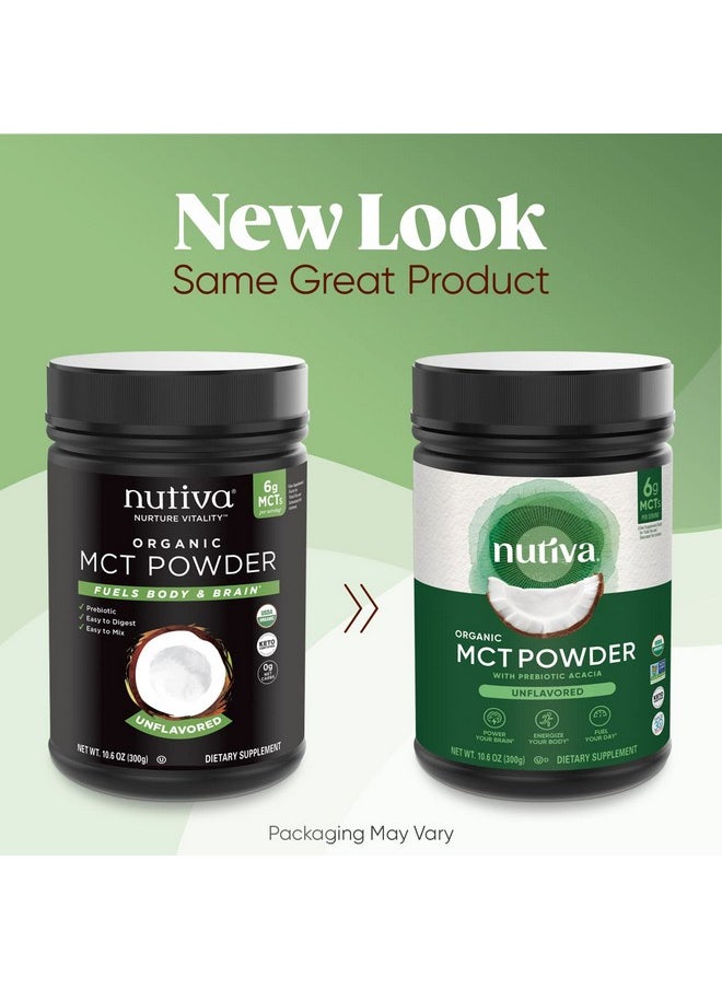 Nutiva Organic Mct Powder With Prebiotic Acacia Fiber Classic 10.6 Oz Usda Organic Nongmo Nonbpa Vegan Glutenfree Keto & Paleo Instant Beverage Or Boost To Coffee & Smoothies  - Image 2