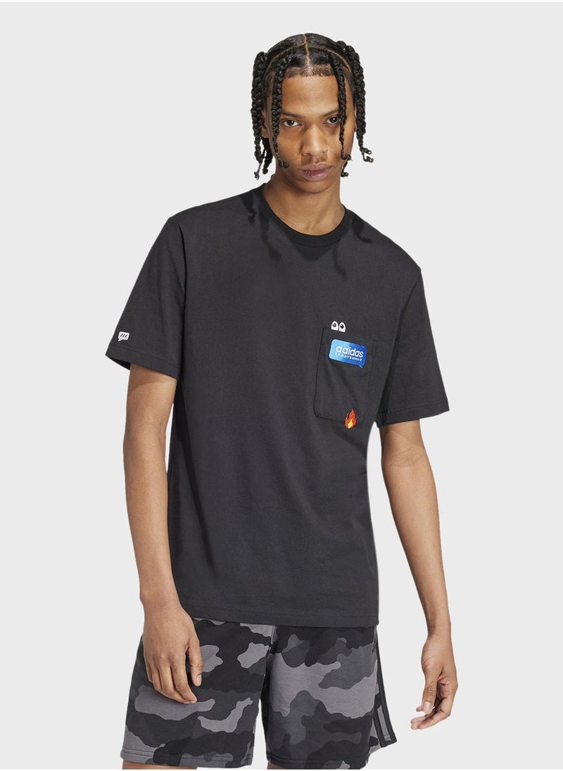 adidas M Remoji Pkt T Black Training T-Shirts XS - Image 1