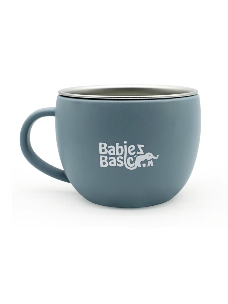 Babies Basic Babies Basic Stainless Steel Cup with Silicone Sleeve for Kids, Indigo