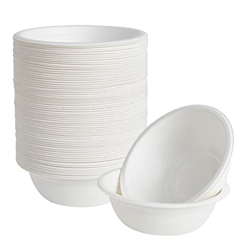 ECOLipak 16 oz Paper Bowls, [150-Pack] Compostable Paper Bowls Bulk, Heavy-duty Disposable Bowls for Hot And Cold Food - Image 1