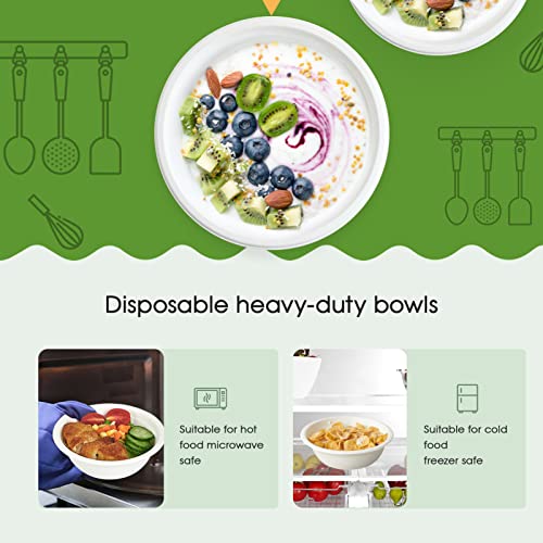 ECOLipak 16 oz Paper Bowls, [150-Pack] Compostable Paper Bowls Bulk, Heavy-duty Disposable Bowls for Hot And Cold Food - Image 4