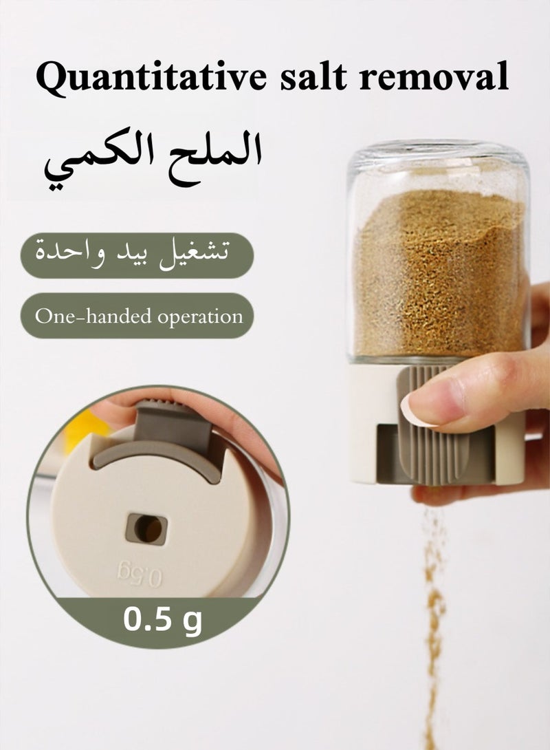 3Pcs 100ml Glass Spice Jars Set, Seasoning Bottle With Lids for Storing Spice Herbs and Seasoning Powders, Quantitative Glass Seasoning Bottles Per Press 0.5g, Spice Containers with Shaker Lids - Image 2