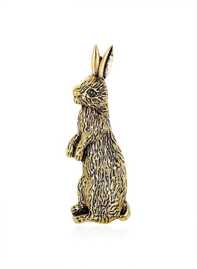 OIDIMS Vintage Rabbit Brooch Pin for Women Dainty Bunny Animal Brooches Lapel Pins Gold-Tone Plated Cute Accessories Xmas Graduation Party Easter Jewelry Gift for Daughter Students Clothing Bag Ornament - Image 1