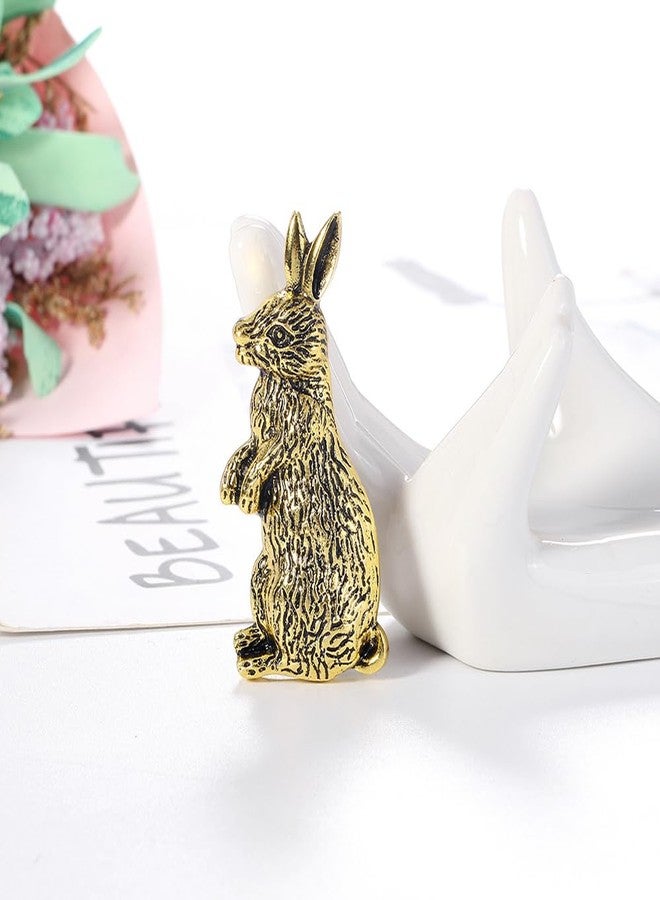 OIDIMS Vintage Rabbit Brooch Pin for Women Dainty Bunny Animal Brooches Lapel Pins Gold-Tone Plated Cute Accessories Xmas Graduation Party Easter Jewelry Gift for Daughter Students Clothing Bag Ornament - Image 4