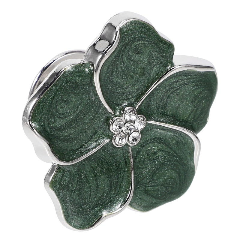 Green Enamel Zinc Alloy Flower Cabinet Knob Drawer Handle For Dressers Small Cabinets - Image 2