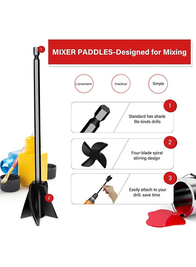 Resin Mixer Paddles for Resin Drill, Epoxy Mixer Attachment for Drill, Paint Mixer/Paint Stirrer for Mixing Resin, Epoxy, Silicone Molds,Paint Stirrer Drill Attachment for Resin(4pack)  - Image 4