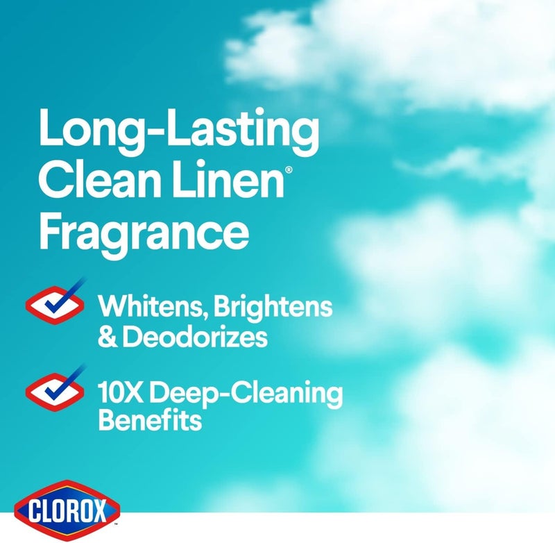 Clorox Splash-Less Bleach, Concentrated Formula, Clean Linen, 40 Ounce Bottle - Pack of 2 (Package May Vary) - Image 4