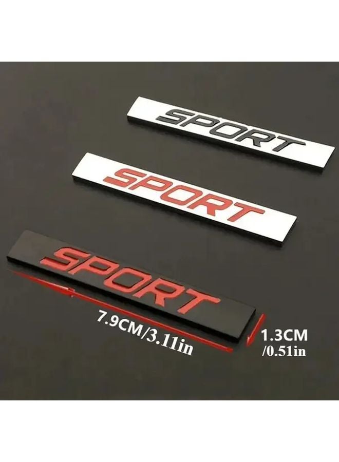 3D Chrome Metal Sport Sticker Black Red Universal Car Decal Durable Exterior Accessory - Image 2