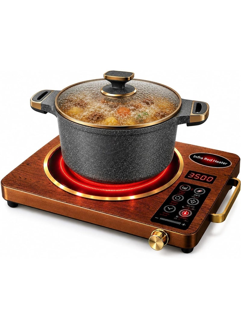 Electric Infrared Ceramic Cooktop – Portable Single Burner Hot Plate with Adjustable Temperature Control for Fast & Even Cooking - Image 1
