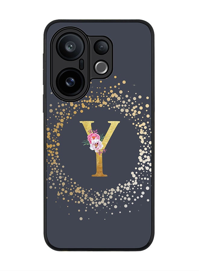 Stylizedd For vivo X200 FE / S30 Pro mini Case,Slim fit Camera Protection, Shockproof Thin Phone cover  - Custom Monogram Floral - Y  (Grey )