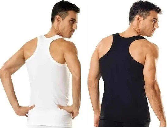 توتكو Men's Ribbed Athlete Rambo 100% Cotton Undershirt 6 Pack (3 White - 3 Black)