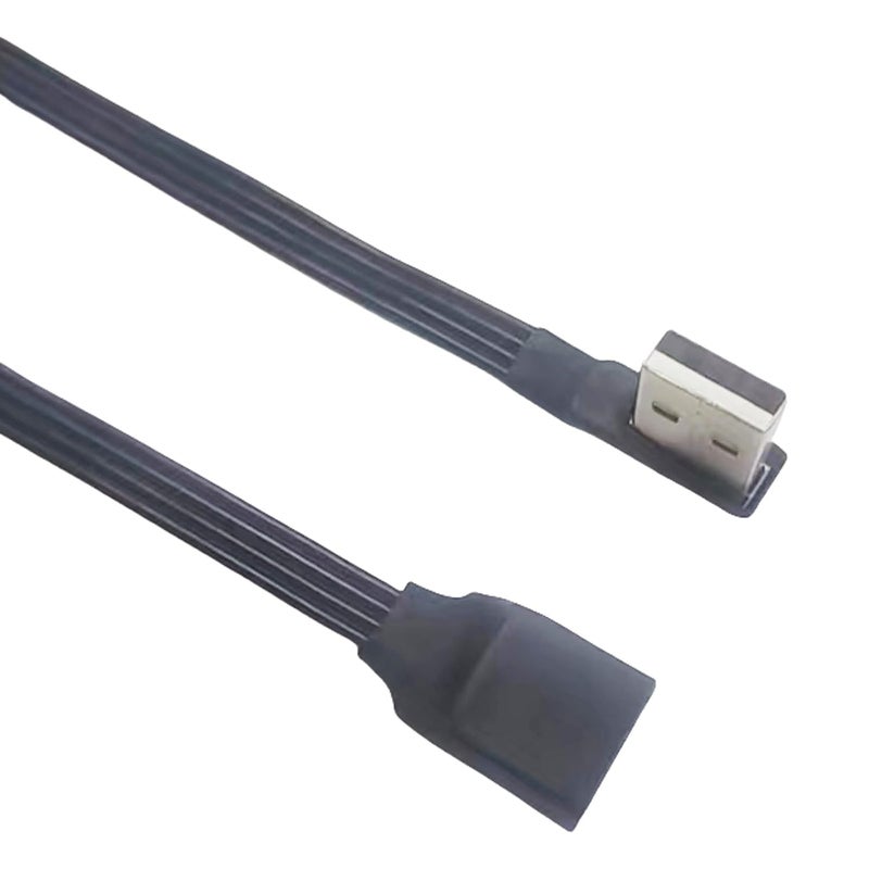 كابل USB 2.0 قصير من ذكر إلى أنثى بزاوية 90 درجة للشحن الفعال ونقل البيانات في المساحات الضيقة، امتداد USB للطابعة - Image 1