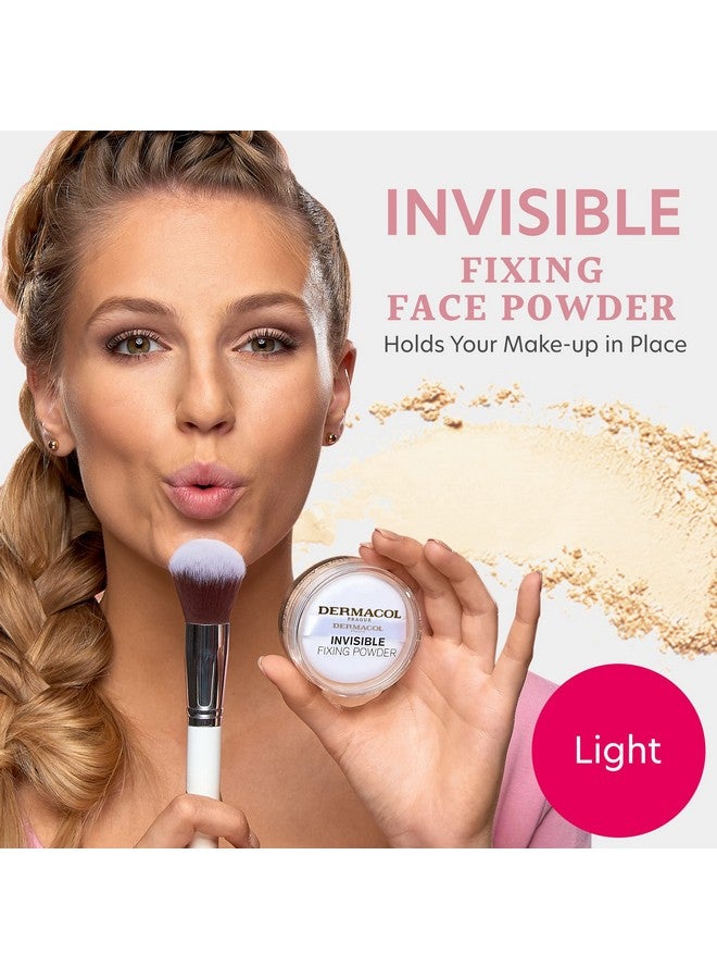 Dermacol Invisible Fixing Face Powder Touch Proof Translucent Setting Powder For Oily Skin & Other Skin Types Loose Powder Makeup Frangrance Free Matte Powder With Powder Puff Light 13.5 G - Image 3