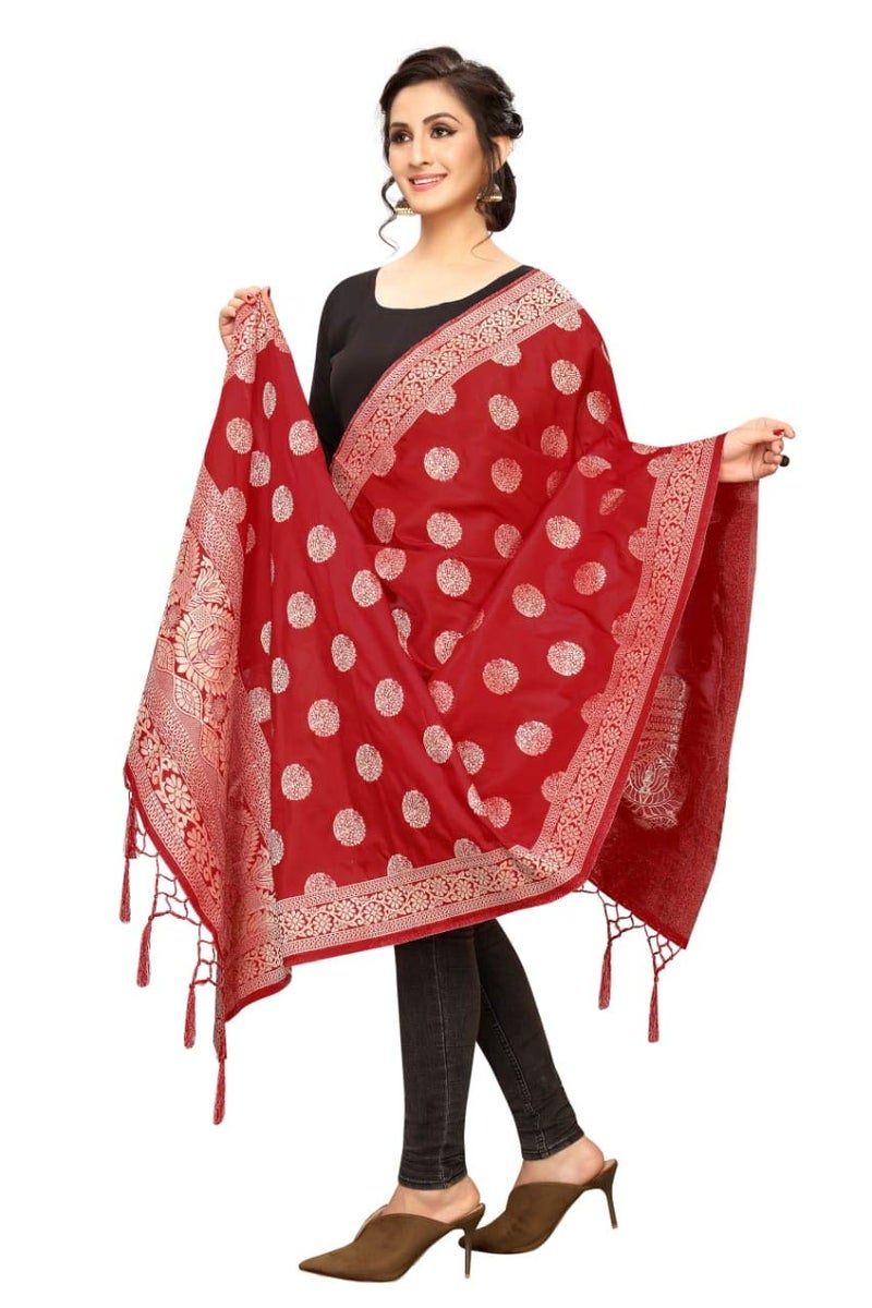 JENNY DESIGNER Women's Nana Gola Banarasi Silk Designer Dupatta - Image 2