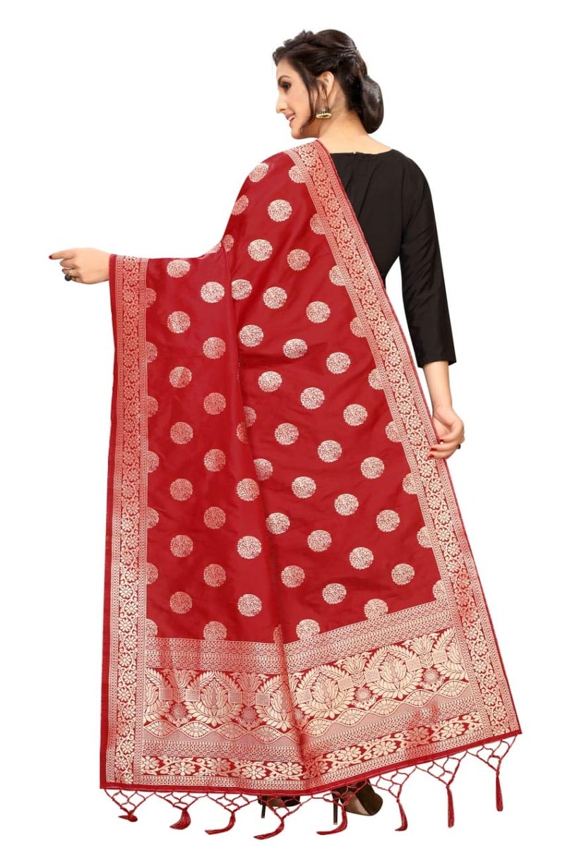 JENNY DESIGNER Women's Nana Gola Banarasi Silk Designer Dupatta - Image 3