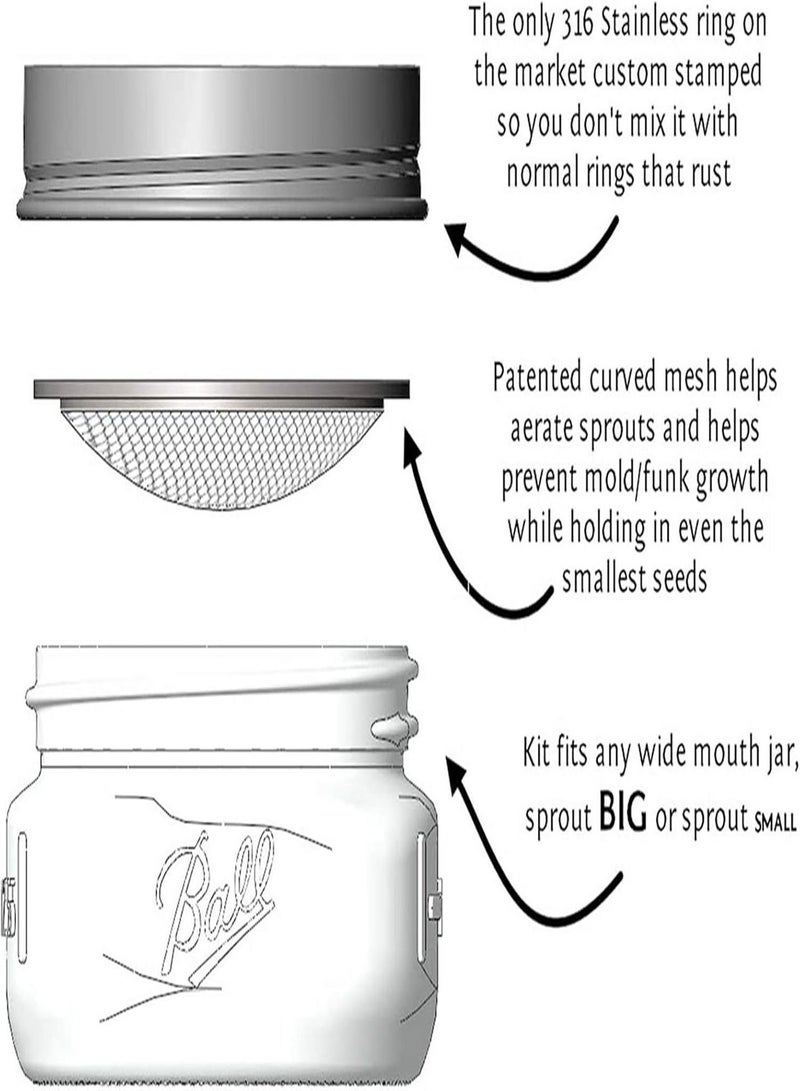 GGOOT Organic Broccoli Sprout Growing Kit - Includes 316 Stainless Steel Sprouting Lid, Sprout Stand, and Organic Non-GMO Broccoli Sprouts Seeds - Complete Broccoli Sprout Kit by  & Trellis + Co - Image 4
