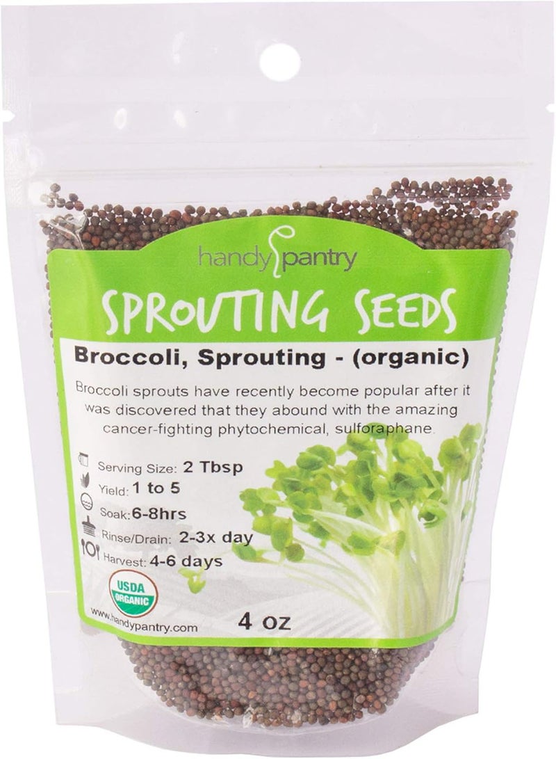 GGOOT Organic Broccoli Sprout Growing Kit - Includes 316 Stainless Steel Sprouting Lid, Sprout Stand, and Organic Non-GMO Broccoli Sprouts Seeds - Complete Broccoli Sprout Kit by  & Trellis + Co - Image 3