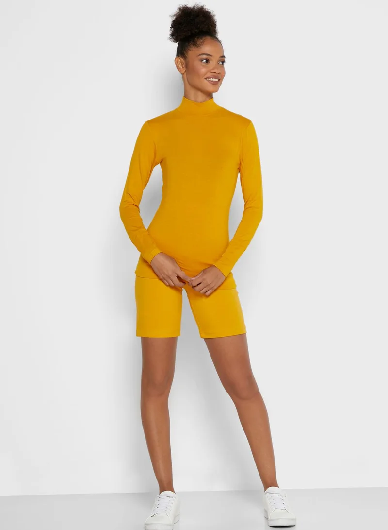 Ginger Basics High Neck Long Sleeve Top