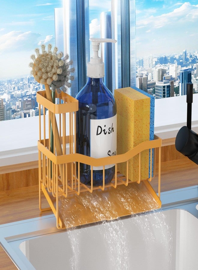 Fssvcd Maifan Sink Caddy Sponge Holder for Kitchen Sink with Brush Holder and Stainless Steel Self Drain Tray, Rustproof Kitchen Sink Organizer for Sponge, Soap Dispenser Storage Kitchen Accessories - Image 1