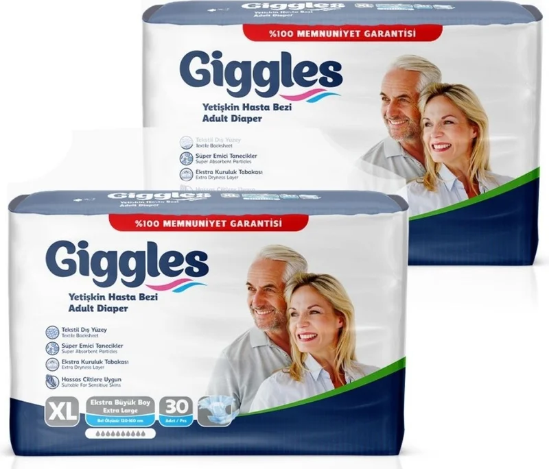 giggles Adult Patient Diaper with Waistband Extralarge 60 Pieces