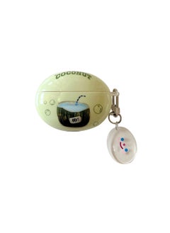 For HuaweiFreebuds5 Wireless Bluetooth Headset Cartoon Creative Freeclip/6i Soft Case Pendant-Color:Silicone Soft Shell + Pendant-fresh Coconut-Model:Universal For HuaweiFreebuds Pro3/pro4 (protective Case)