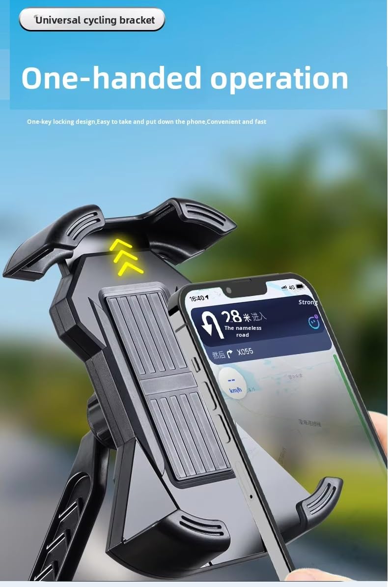 AUGEN Universal Mobile Holder for Bikes with One Click Locking Phone Holder 360° Rotation Phone Mount Anti-Slip and Adjustable Angle for Motorcycles, Bicycles, E-Bikes, Scooters (M2B) - Image 3