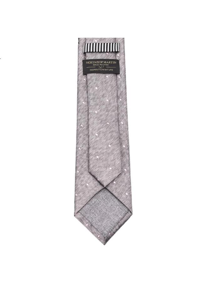 Northrop Martin High-End Silk Tie Men'S Formal Business Handmade Groom Wedding Gift Box Birthday Gift Gray Yp009 - Image 1