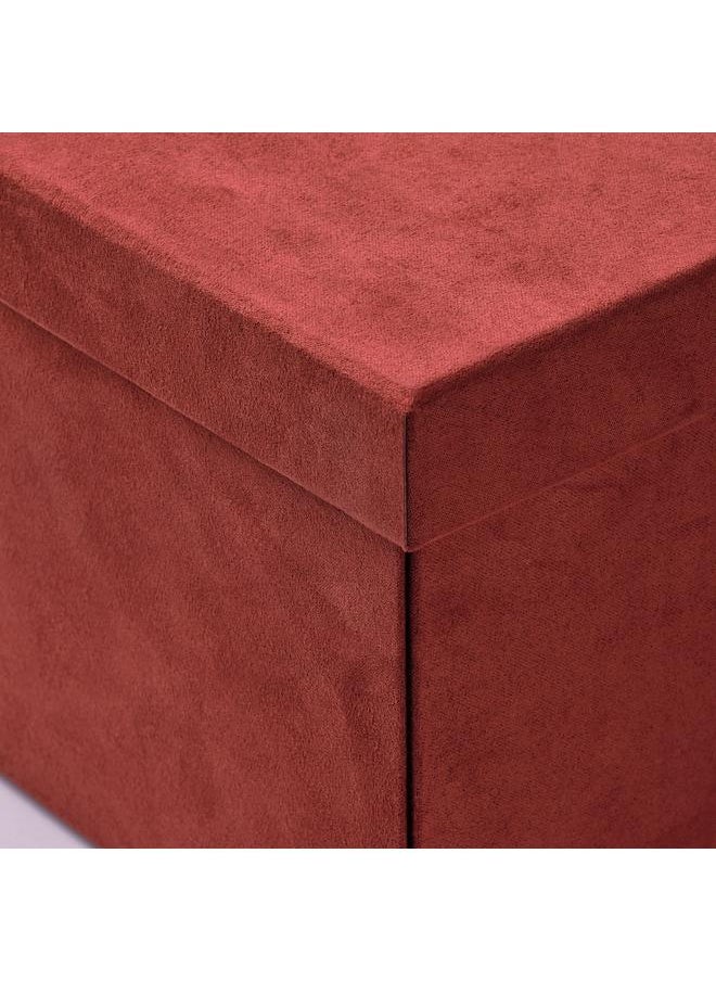 جرين تايجر صندوق تخزين مع غطاء، مخمل بني-أحمر، 18x25x15 سم  - Image 2