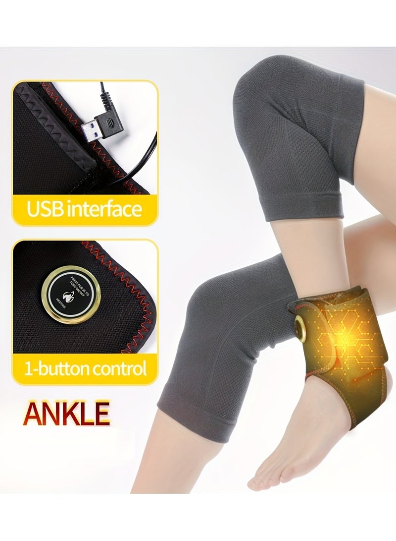 AROAQ USB-Powered Portable Electric Foot Warmer with 3 Temperature Massage Settings, Intelligent Temperature Control, Ergonomic Design, Ankle Massager for Pain Relief & Improved Circulation,  - Image 2