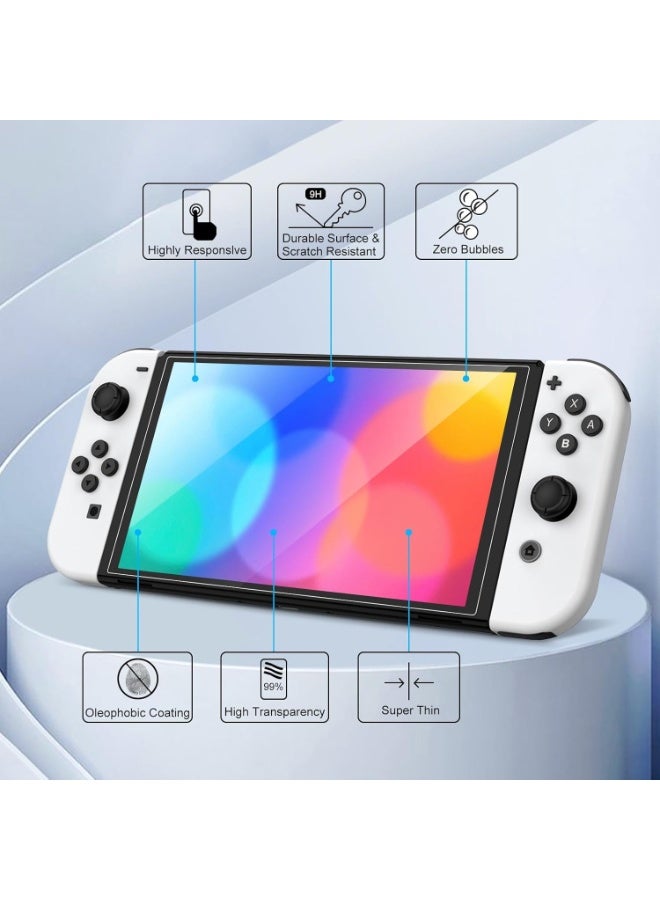 2 عبوة واقي شاشة لجهاز نينتندو سويتش OLED ، زجاج مقسى متوافق مع Nintendo Switch OLED 7 بوصة 2021 - Image 5