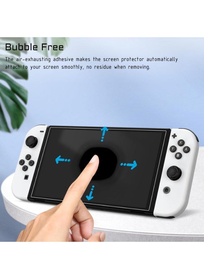 2 عبوة واقي شاشة لجهاز نينتندو سويتش OLED ، زجاج مقسى متوافق مع Nintendo Switch OLED 7 بوصة 2021 - Image 2
