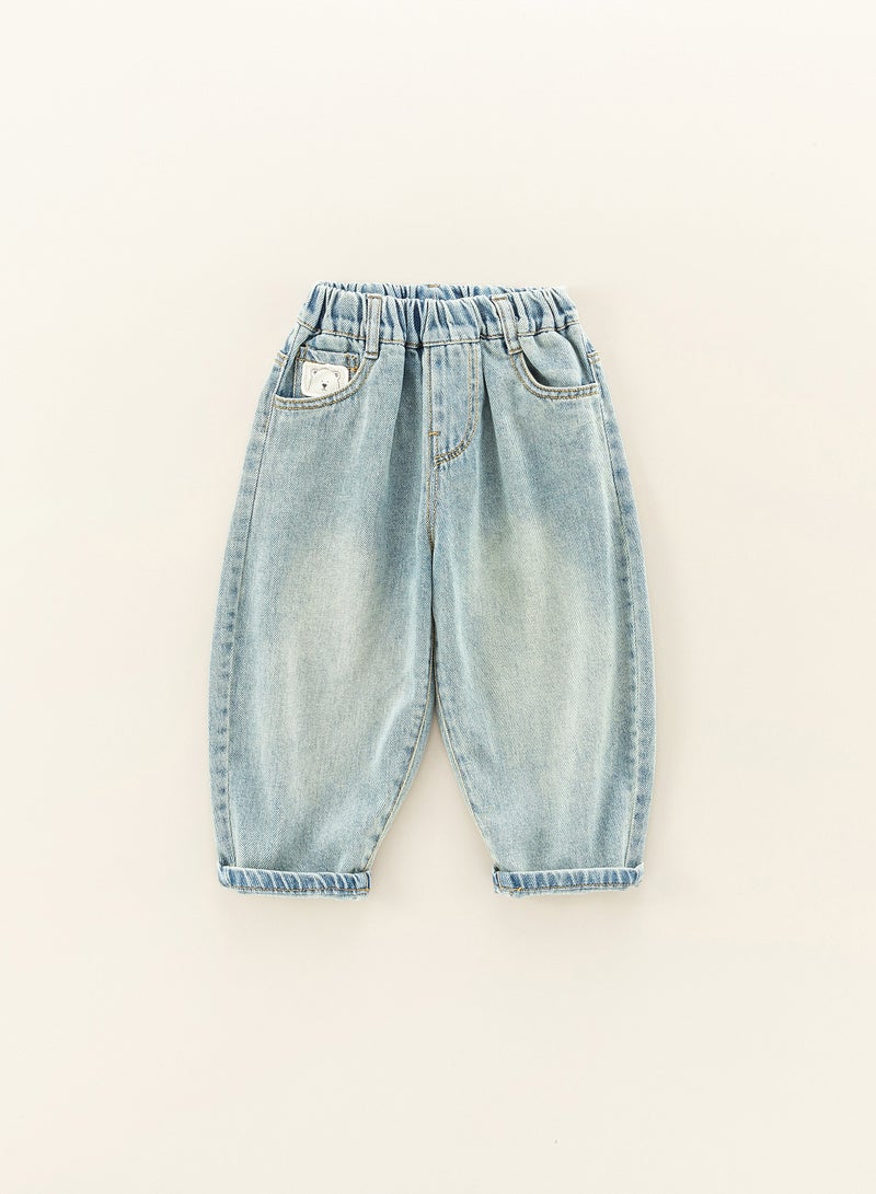 BEIBEIYIN Kids Pants 90-130cm Light Blue