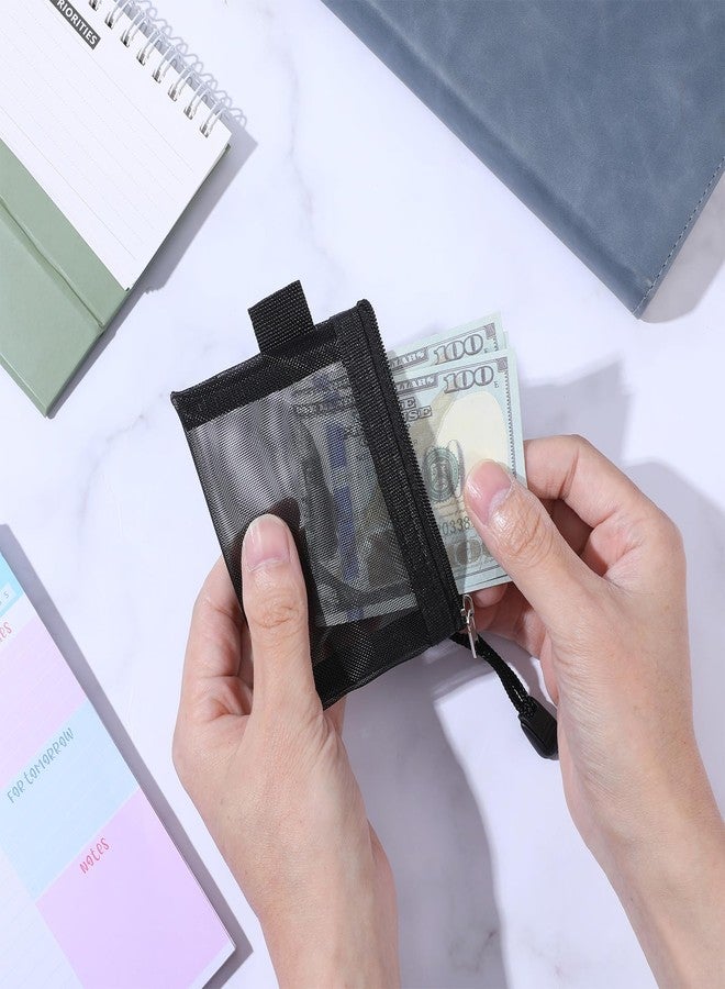 oruola مجموعة أورولا من 5 حقائب شبكية صغيرة بسحاب، مقاس 3.1 × 4.2 بوصة، مصنوعة من النايلون الشبكي، منظم مكياج من النايلون، حقيبة مستحضرات تجميل محمولة للسفر، محفظة نقود صغيرة لحفظ الأغراض الصغيرة مثل بطاقات الائتمان والمفاتيح وأحمر الشفاه - Image 2