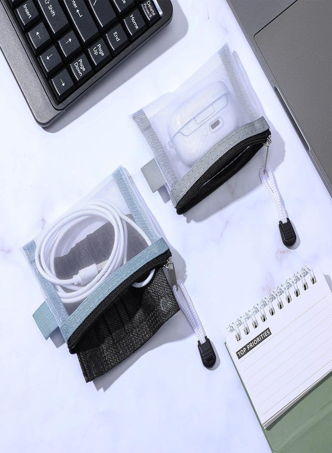 oruola مجموعة أورولا من 5 حقائب شبكية صغيرة بسحاب، مقاس 3.1 × 4.2 بوصة، مصنوعة من النايلون الشبكي، منظم مكياج من النايلون، حقيبة مستحضرات تجميل محمولة للسفر، محفظة نقود صغيرة لحفظ الأغراض الصغيرة مثل بطاقات الائتمان والمفاتيح وأحمر الشفاه - Image 5