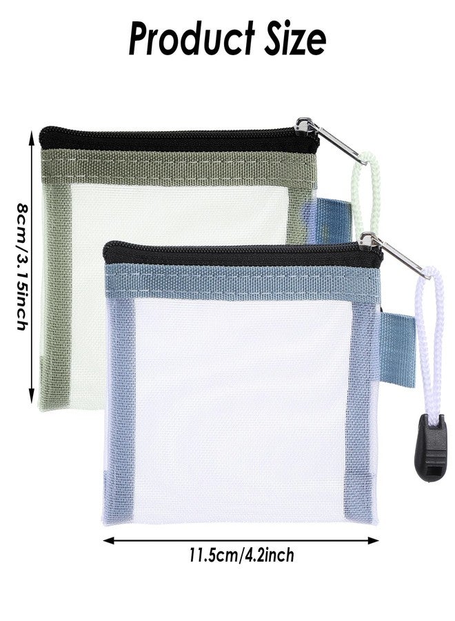 oruola مجموعة أورولا من 5 حقائب شبكية صغيرة بسحاب، مقاس 3.1 × 4.2 بوصة، مصنوعة من النايلون الشبكي، منظم مكياج من النايلون، حقيبة مستحضرات تجميل محمولة للسفر، محفظة نقود صغيرة لحفظ الأغراض الصغيرة مثل بطاقات الائتمان والمفاتيح وأحمر الشفاه - Image 3